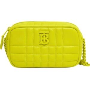 BURBERRY NWT BNIB Mini Lola Quilted Leather Camera Bag Vivid Lime